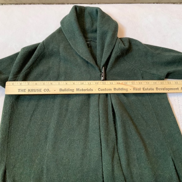 Adrienne Vittadini Green M Yak/Wool Duster Cardigan Sweater Jacket Alpine - Picture 4 of 8